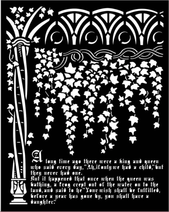 Stamperia Dik stencil - Doornroosje Ivy en Geschiedenis